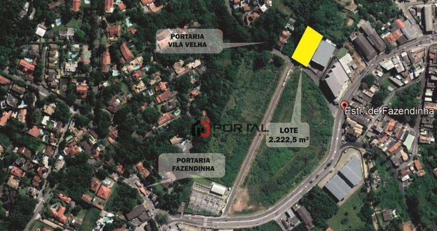Terreno à venda, 2222 m² por R$ 1.650.000 - Granja Viana - Carapicuíba/SP