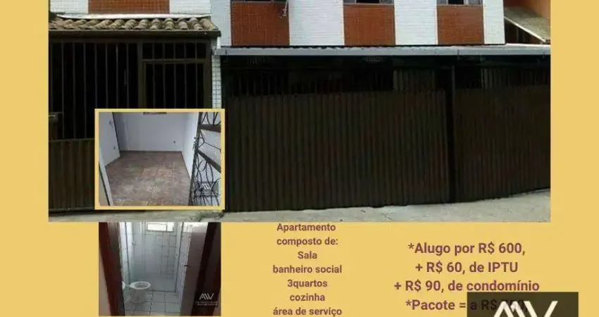 Apartamento com 3 dormitórios para alugar, 70 m² por R$ 600/mês + Taxas - Progresso - Juiz de Fora/MG