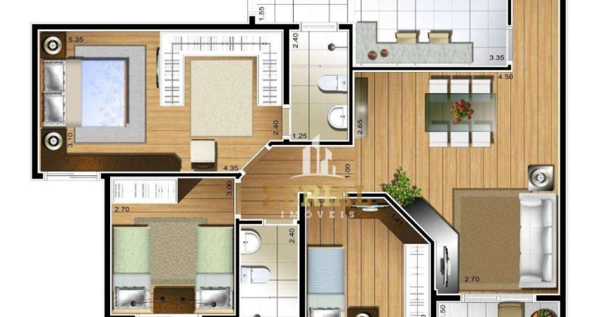 Apartamento com 3 dormitórios à venda, 121 m² por R$ 1.294.000,00 - Olímpico - São Caetano do Sul/SP