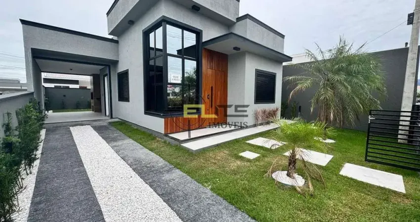 Casa alto padrão de 3 dormitórios com área gourmet, no bela vista/palhoça.