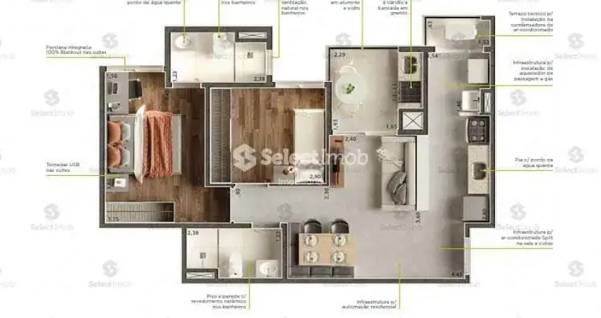Apartamento com 2 quartos à venda na Rua do Salto, --, Vila Alzira, Santo André