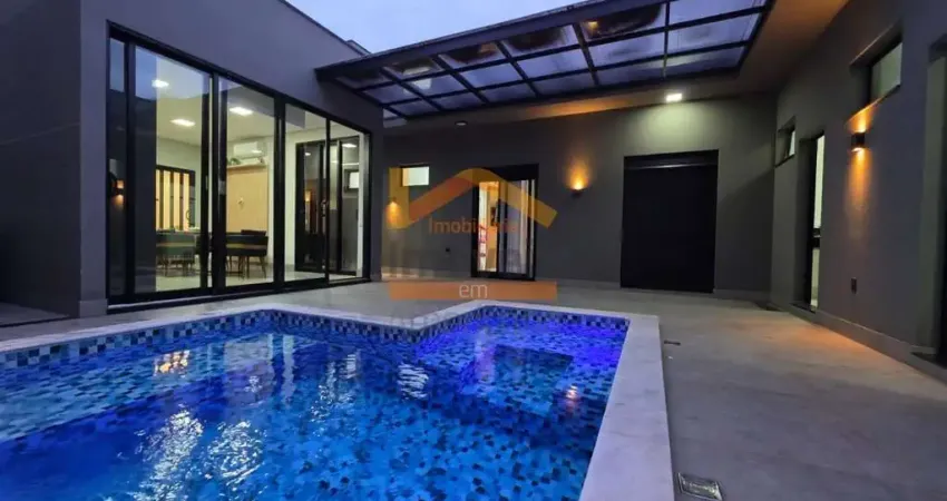 Casa de alto padrão à venda ou locação em condomínio de Americana-SP, Jardim Pau Brasil: 3 quartos, 3 suítes, 2 salas, 5 banheiros, 4 vagas, 235m².