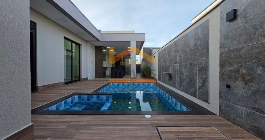Casa de luxo em condomínio: 3 quartos, 3 suítes, 2 salas, 4 banheiros, 4 vagas, 197m² - Nova Odessa-SP, Engenho Velho.