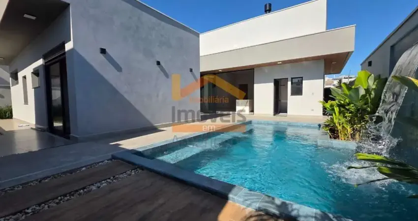 Casa de luxo em condomínio à venda em Americana-SP, no Loteamento Residencial Jardim Villagio: 3 quartos, 3 suítes, 2 salas, 4 banheiros, 4 vagas de garagem, 253,59m².