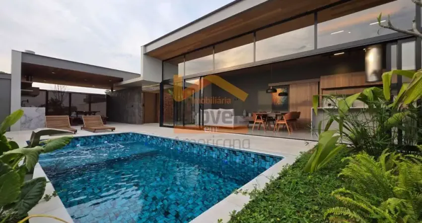 Casa de alto padrão em condomínio na fazenda santa lúcia em americana-sp: 3 quartos, 3 suítes, 2 salas, 4 banheiros, 4 vagas, 228m².