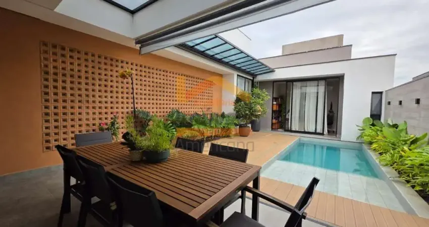 Casa de alto padrão à venda em condomínio fechado no jardim recanto das águas, nova odessa-sp: 3 quartos, 1 suíte, 2 salas, 4 banheiros, 4 vagas de garagem, 186m².