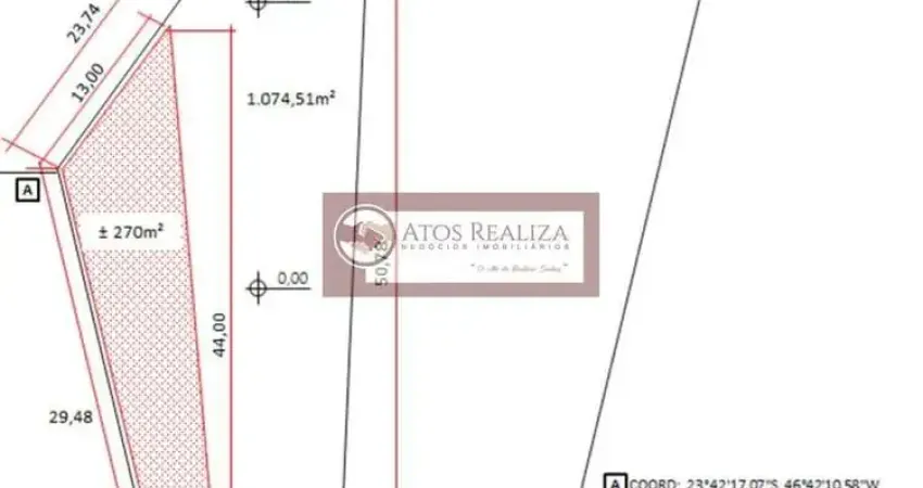Terreno à venda em Interlagos, São Paulo, 1075m2 por R$ 1.250.000. Oportunidade única! Confira detalhes.
