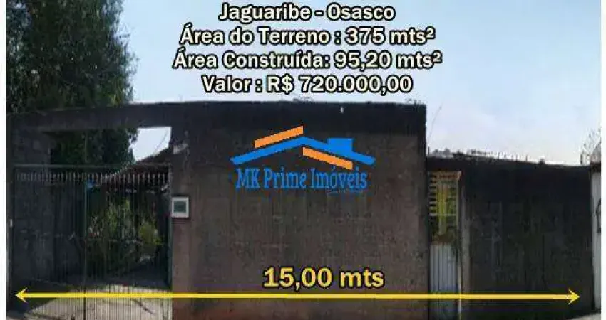 Terreno 375 mt² 15 mts de frente x 25 mts fundos - Jaguaribe - Osasco