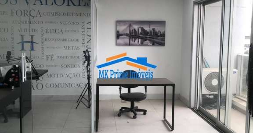 Sala Comercial 49mt², Banheiro Privativo, Sacada, 1 Vaga de Garagem