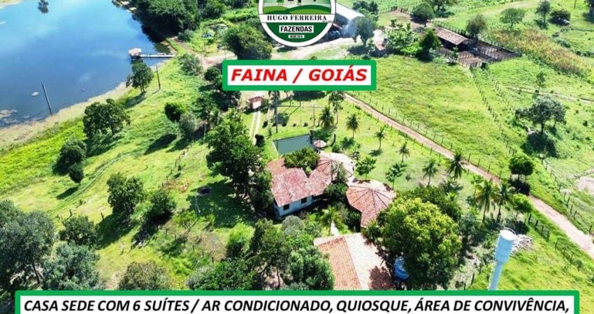 FAZENDA EM FAINA/GO-DUPLA APTIDÃO-RICA EM ÁGUA RIO,REPRESAS E CACIMBAS