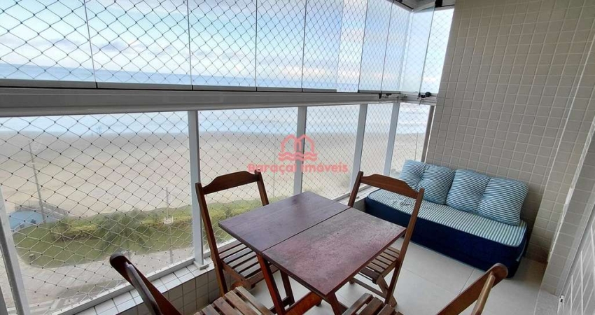 Apartamento no bairro Caiçara para alugar frente mar, 1 suíte, lazer, mobiliado.