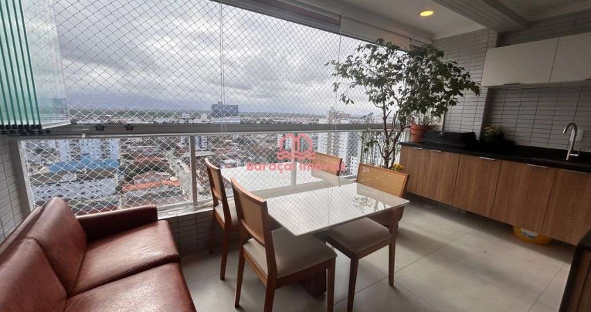 Apartamento à Venda em Vila Guilhermina, Praia Grande - SP 4 QUARTOS  MOBILIADO