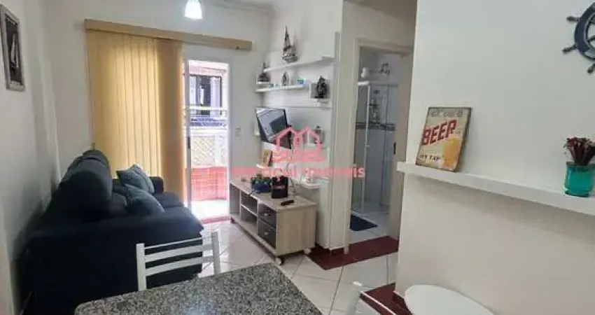 Apartamento mobiliado  1 quarto com 1 banheiro sacada 300 metros da praia