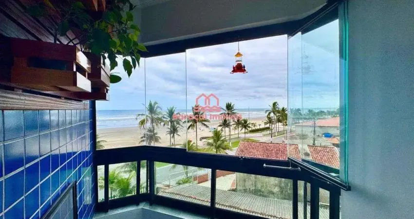 Apartamento frente mar 3 quartos mobiliado 1 vaga em praia grande