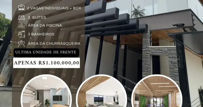 VISTA 360 ° PRONTO PARA MORAR Última Unidade de Frente no Bled com 2 vagas individuais + box - Área Privativa de 110,60 m²: Layout inteligente que maximiza cada metro quadrado. RUA SEM SAÍDA Oportun