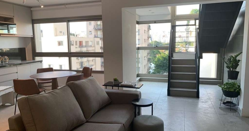 Apartamento DUPLEX, mobiliado com 85m², para locação, localizado no Jardim Paulista, São Paulo, SP