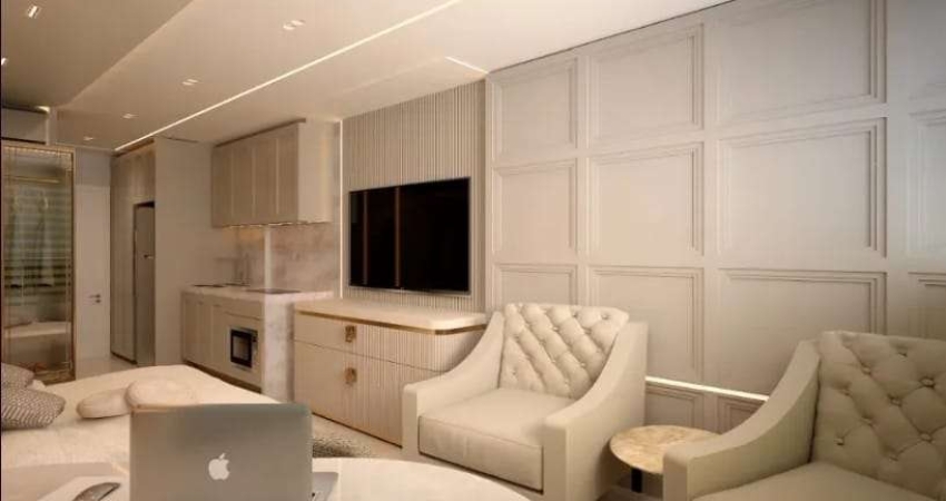 Apartamento de 30m² para venda e locação, mobiliado, Closet, Ar Condicionado, localizado em Santo A