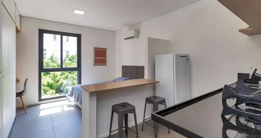 Studio MOBILIADO de 27m² à venda, Santa Cecília, São Paulo, SP. com 1 Dormitório, Cozinha, Ar-condi