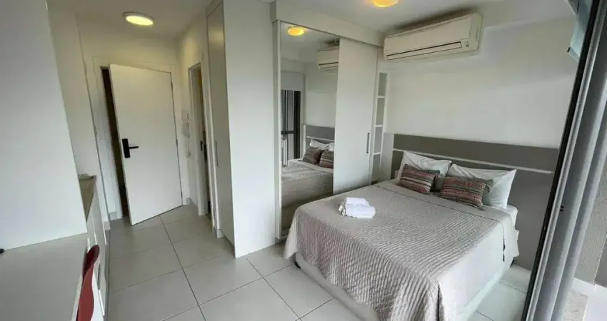 Studio de 25m² mobiliado à venda, indianópolis, são paulo, sp. com 1 suíte, sacada, área verde e pet friendly, sem vaga.