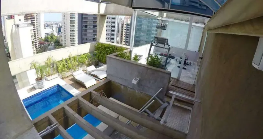 Cobertura duplex de 366m² para locação e venda, semi mobiliado localizado na vila andrade, são paulo, sp. com 3 dormitórios, 5 vagas para auto.