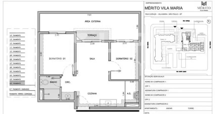 APARTAMENTO COM 2 QUARTOS E 1 VAGA DE GARAGEM À VENDA NA VILA MARIA BAIXA