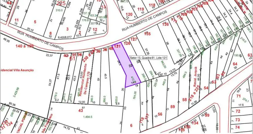Terreno à venda na Rua Humberto de Campos, Vila Eldízia, Santo André