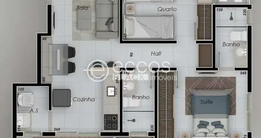 Apartamento à venda, 2 quartos, 1 suíte, 1 vaga, brasil - uberlândia/mg