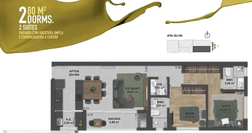 Apartamento com 2 quartos à venda na Rua Desembargador Urbano Salles, 99, Centro, Florianópolis