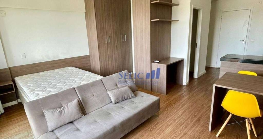 Línea - Flat mobiliado 41m², 1 suíte, 1 vaga, Jundiaí. COD FL0100