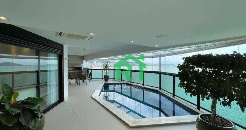 Apartamento à beira mar com 4 dormitórios (4 suítes), 3 vagas, lazer, Jardim Astúrias, Guarujá/SP