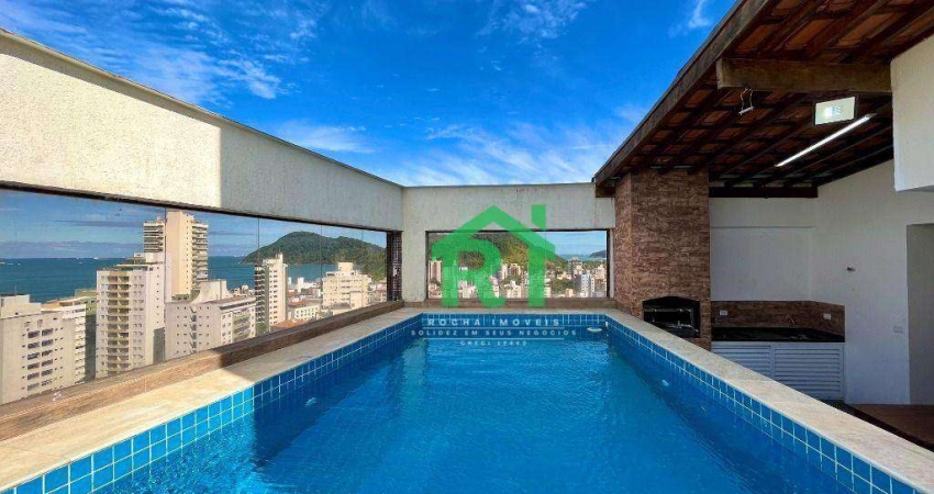 Cobertura à venda na Praia das Astúrias I Rocha Imóveis Guarujá.