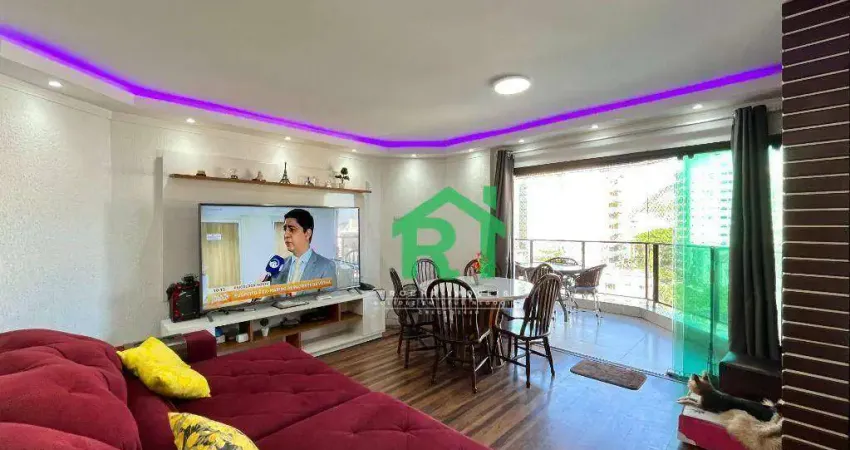 Apartamento reformado, 3 dormitórios (2 suítes), 1 vaga, área de lazer, jardim astúrias, guarujá/sp