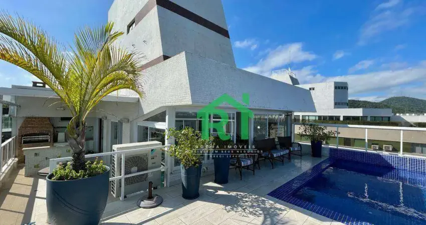 Cobertura à beira mar com 6 dormitórios (5 suítes), 4 vagas, lazer, Jardim Astúrias, Guarujá/SP