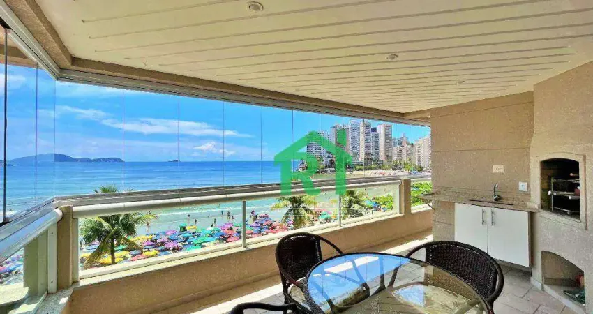 Apartamento frente mar com 4 dormitórios (4 suítes), 2 vagas, lazer, Jardim Astúrias, Guarujá/SP