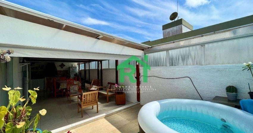 Cobertura Penthouse com 3 dormitórios (1 suíte), Piscina e Churrasqueira - Tombo - Guarujá/SP
