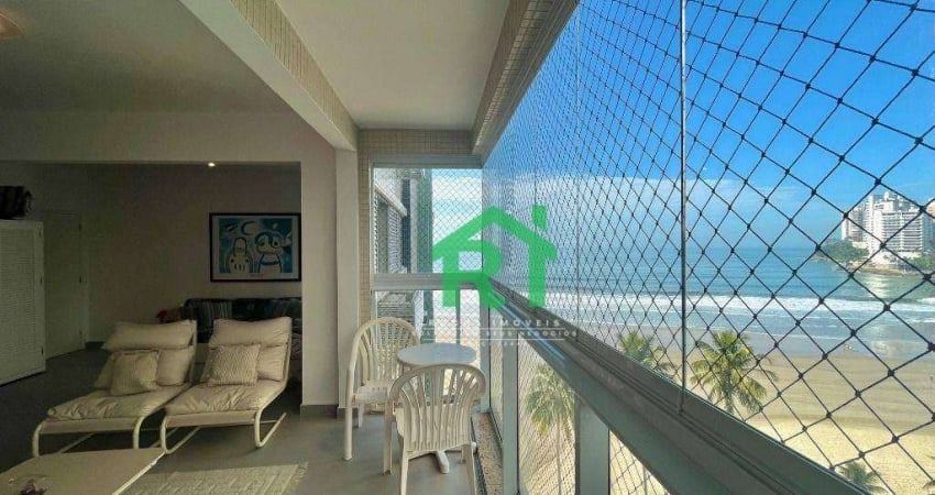 Apartamento Frente mar, 3 dormitórios  (1 suíte), 2 vagas - Jardim Astúrias - Guarujá/SP