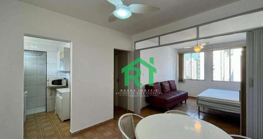 Apartamento Beira Mar, 1 Dormitório, 1 Vaga, Pitangueiras, Guarujá/SP