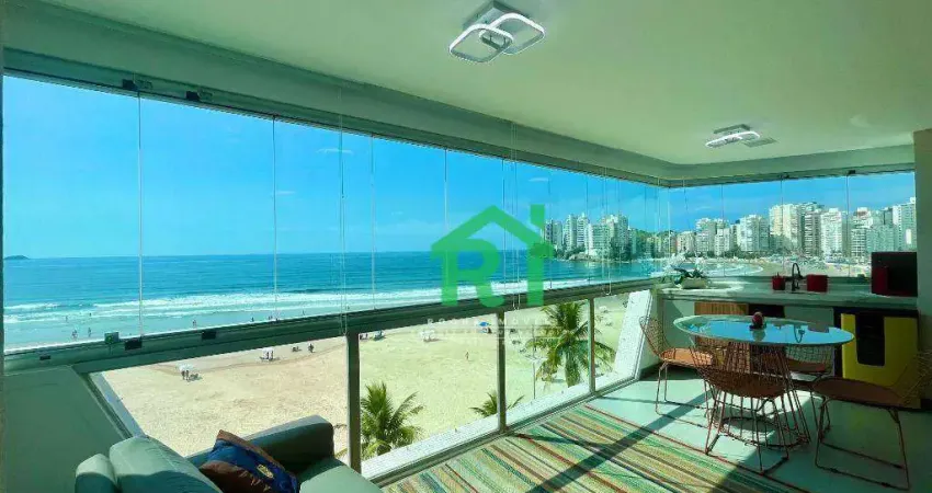 Apartamento frente mar com 3 quartos (3 suítes), 2 vagas e lazer à venda em jardim astúrias, guarujá | rocha imóveis guarujá