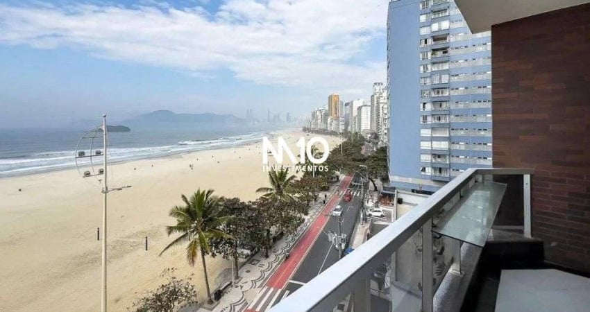 Apartamento frente mar com 04 suítes mobiliado