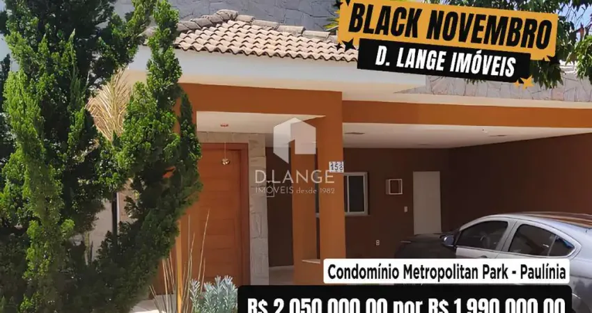 Casa para venda ou locação no condomínio metropolitan park no bairro boa esperança em paulínia