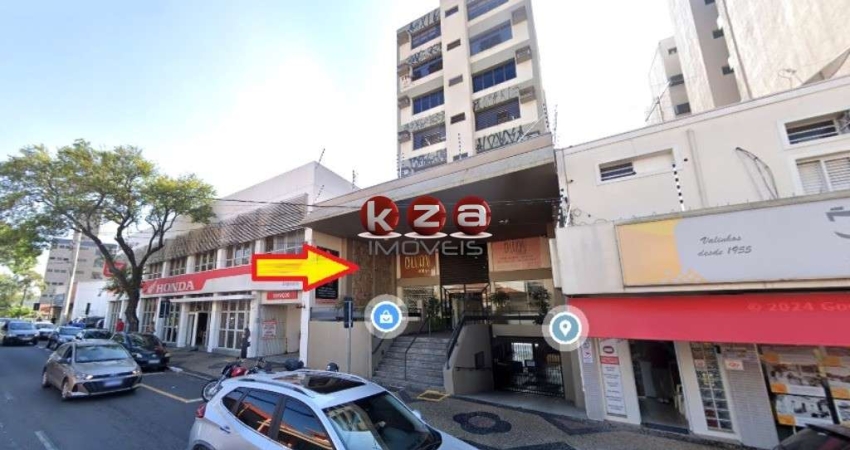 Sala Comercial de Alto Padrão no Centro de Valinhos-SP: 1 sala, 2 banheiros, 2 vagas, 105m². Venha conferir!