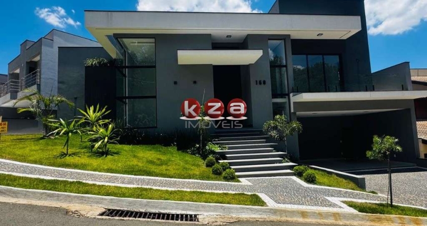 Imóvel de luxo a venda no Condomínio Portal do Jequitibá em Valinhos-SP: 4 suítes, amplo gourmet, piscina e vista panorâmica, 4 vagas, 270m².