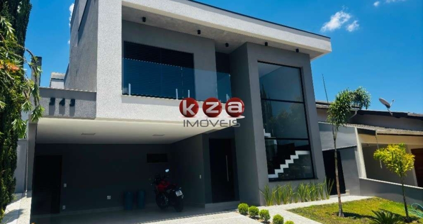 Casa nova e moderna a venda no Condomínio Portal do Jequitibá em Valinhos, 3 suítes, ótimo gourmet e piscina, 231m². Oportunidade!