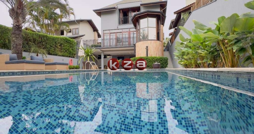 Casa de luxo a venda no Condomínio Reserva Colonial em Valinhos: 3 suítes + 1, 4 salas e amplo espaço gourmet com piscina.