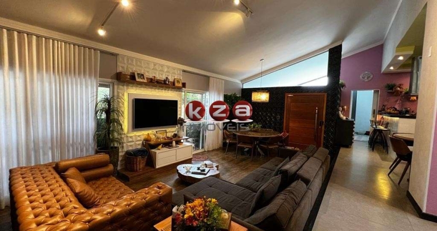Casa de Luxo em Condomínio - 4 quartos, 4 suítes, 2 salas, 5 banheiros, 4 vagas, 400m² em Valinhos-SP, Condomínio Residencial Colina dos Coqueiros.