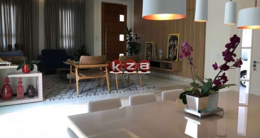 Casa de luxo em condomínio: 3 quartos, 3 suítes, 3 salas, 5 banheiros, 4 vagas, 334m² em Valinhos-SP no Residencial Reserva das Palmeiras.