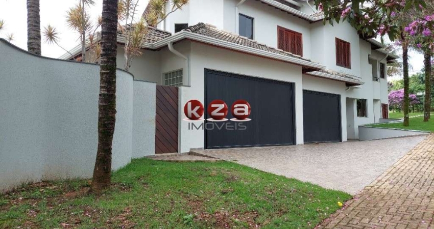 Imponente casa de alto padrão em condomínio à venda em Valinhos-SP, 4 quartos, 4 suítes, 3 salas, 8 banheiros, 4 vagas de garagem, 440m².