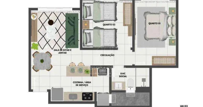 Apartamento com 2 dormitórios à venda, 47 m² por R$ 342.000,00 - Nova Parnamirim - Parnamirim/RN