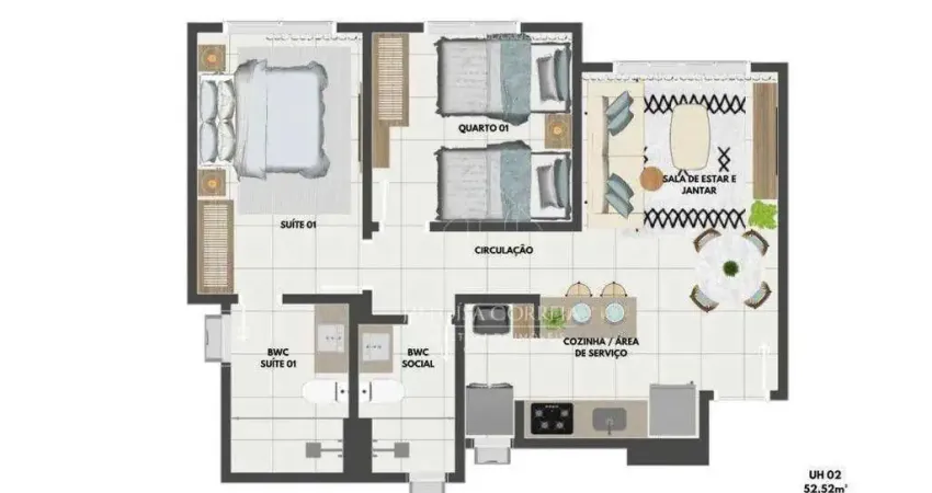Apartamento com 2 dormitórios à venda, 52 m² por R$ 352.000,00 - Nova Parnamirim - Parnamirim/RN