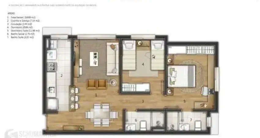 Apartamento para venda - 64.36m², 2 dormitórios, sendo 1 suites, santana